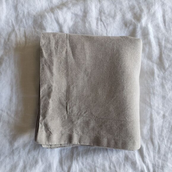 Beige Euro Sham W / Flange By The Purists 100% Linen Made In Germany 28"x28" - Picture 1 of 6